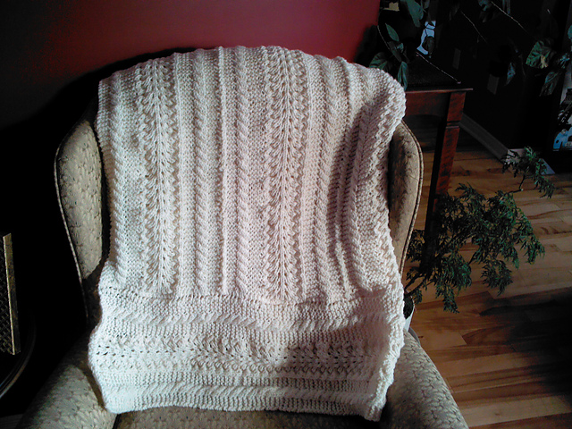 Ostrich Plume Cable Blanket