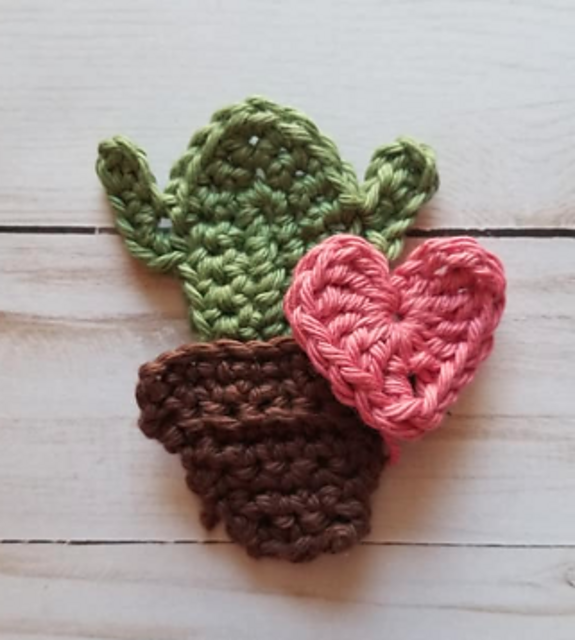 Potted Cactus Applique