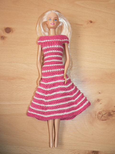#0017 Pink Dress with Silver Stripes