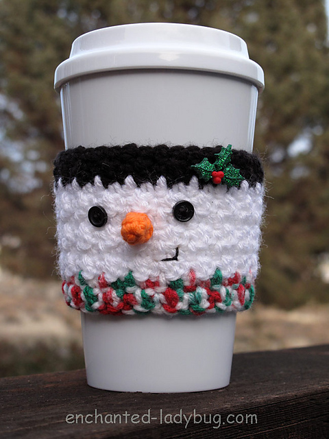 Snowman Coffee Cup Cozy