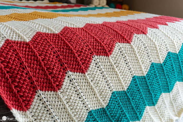 Simple Tunisian Chevron Throw