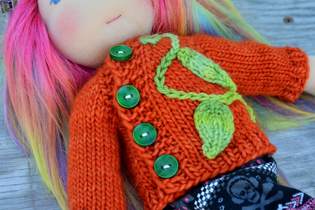Darling Little Side Button Sweater (For a doll)