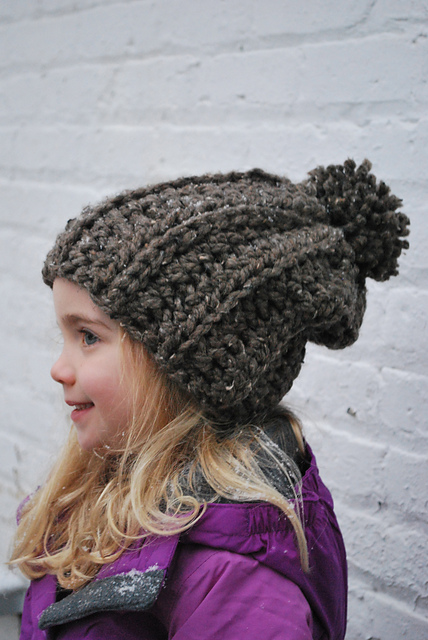 Slouchy Pom Pom Hat