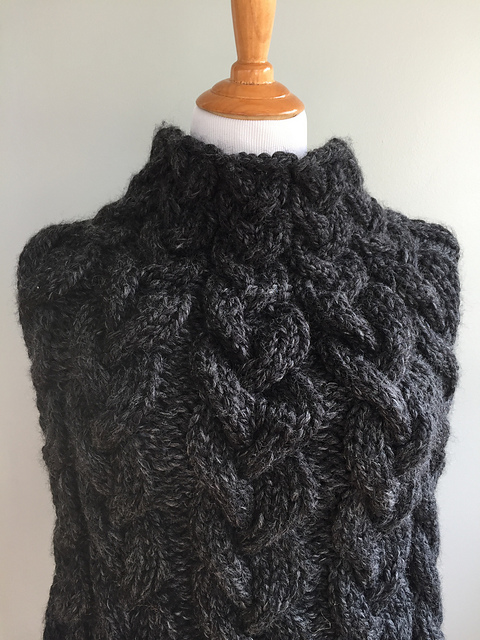 All Cables Knit Poncho