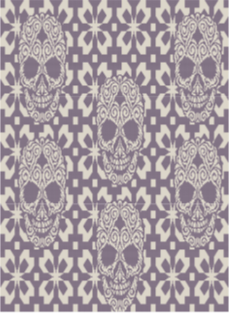 Skulls and Flowers Twin Blanket