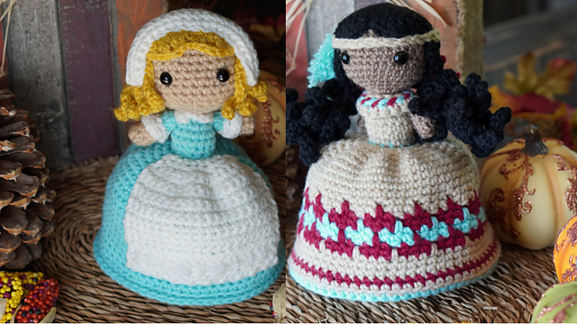 Reversible Pilgrim/American Indian Doll