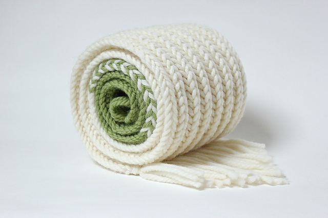 Fringed Brioche scarf