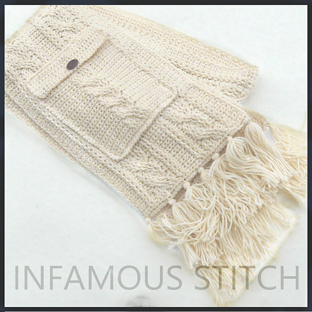 Ravelry: Cabled Pocket Scarf pattern by Infamous Stitch