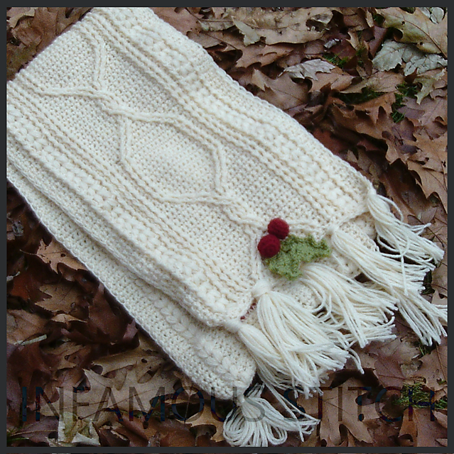 Ravelry: Cabled Holly Super Scarf pattern by Infamous Stitch