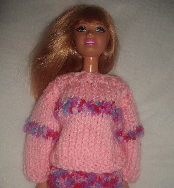 Dropped Sleeve Top with Broad Stripe