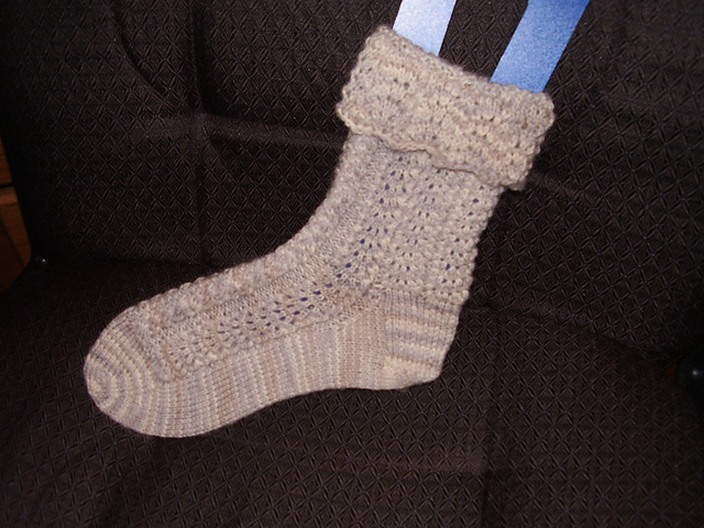 Lace Cuff and Cable Socks