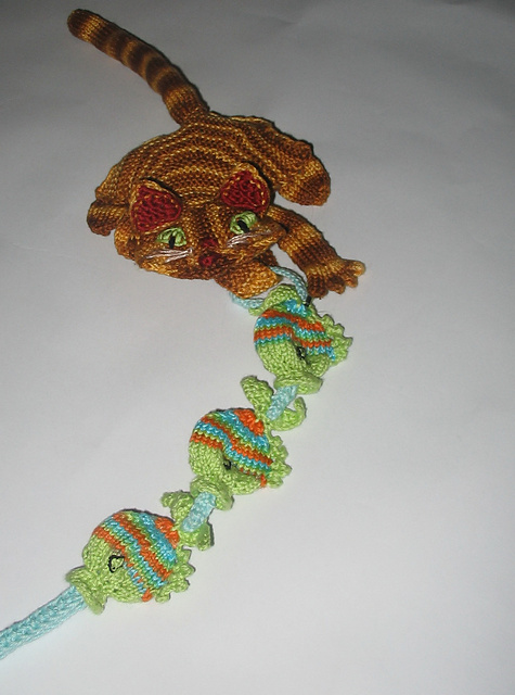 Cat and fishes pacifier chain