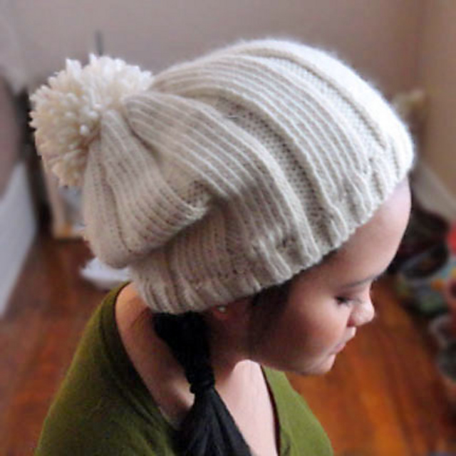 Simple Ribbed Hat With Pom Pom