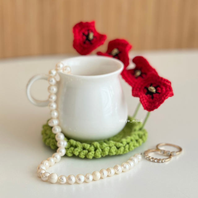 Poppy Flower Coaster Jewelry Holder