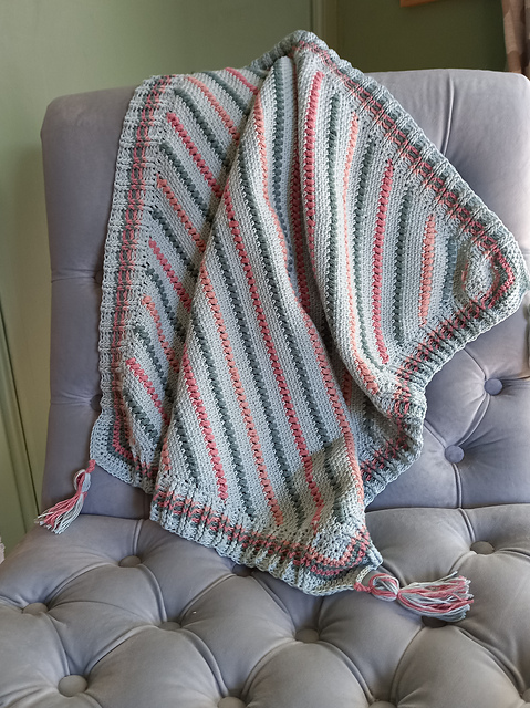 Blue stripe tea table cover