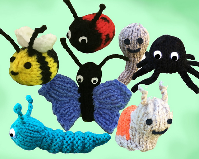 Finger puppets: 7 garden creatures: bee, snail etc