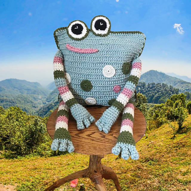 Ribbit Rick Frog Cushion