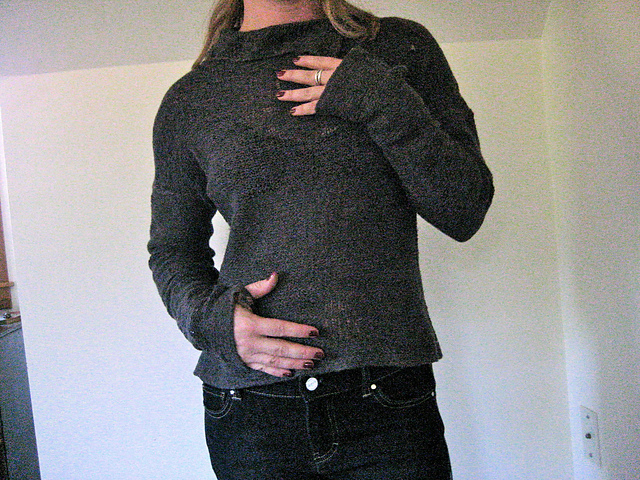 Angora and Cotton Knit Felt Pullover (Kit-74)
