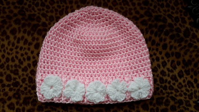 pinky flowers hat