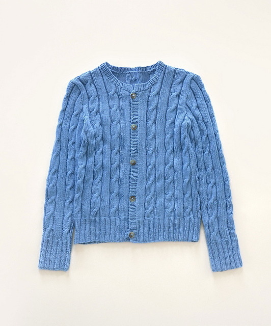 Vegetable Cable Bottom-up Cardigan