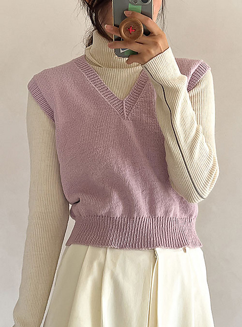 Airy Cotton Basic V-neck Vest
