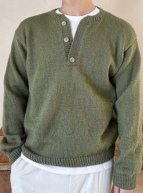 Majestic Henley Neck Top-down Sweater
