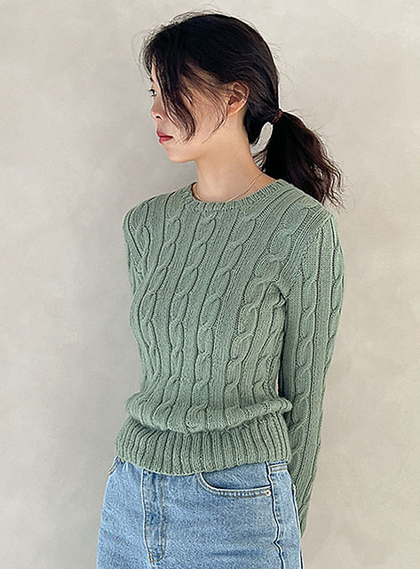 Phil Caresse Cable Bottom-up Sweater