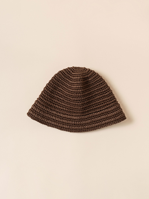 Cupro Raffia Woven Bucket Hat