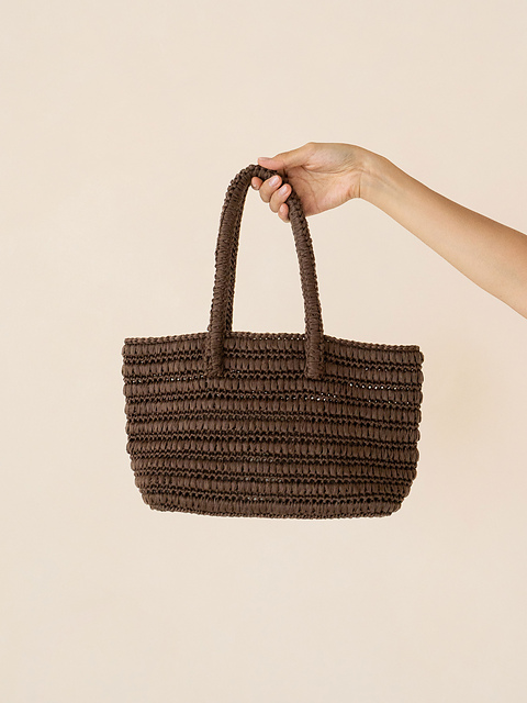 Cupro Raffia Woven Tote Bag