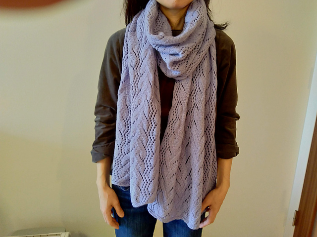 D Fushia Purple Stole フューシャパープルのカシミヤストール