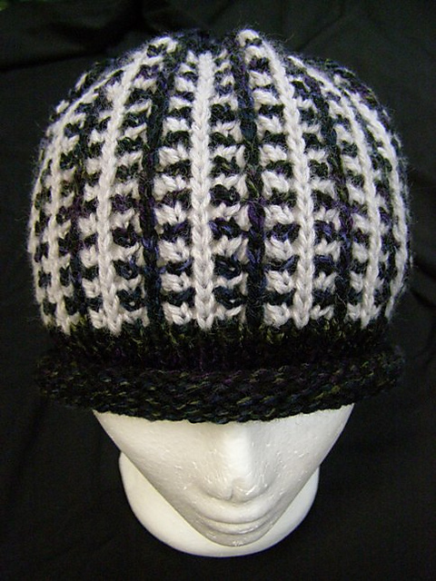 Machine Knit Hat with Roll Up Brim (chunky)