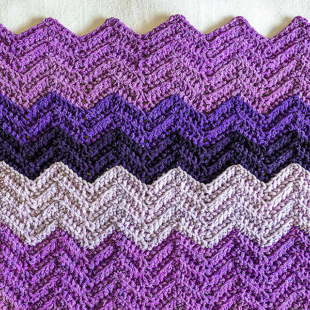 Ombre Chevron Blanket
