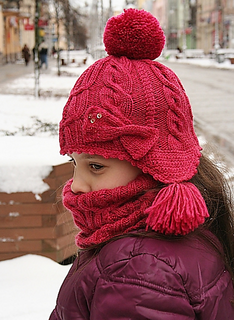 Earflap Double Cabled Hat