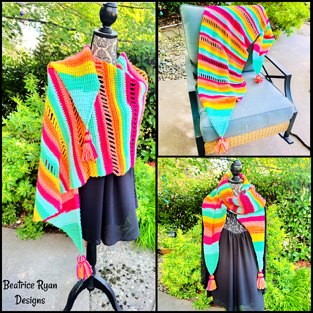 Summertime Striped Shawl