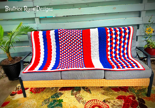 Patriotic Crochet Sampler Throw