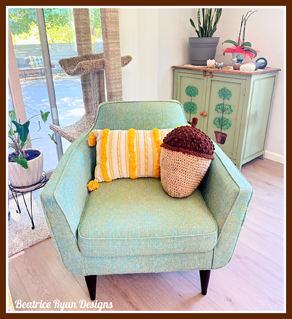 Crochet Acorn Pillow