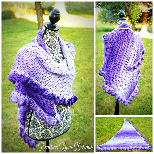 Fades to Purple Shawl