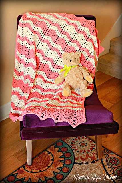 Chenille Chevron Baby Blanket