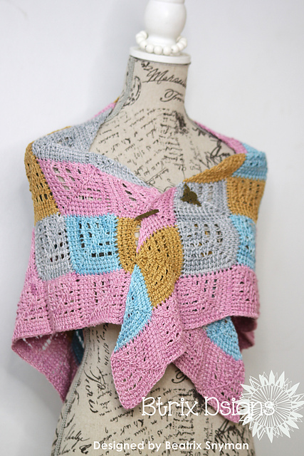 Tunisian Mitred Square Shawl