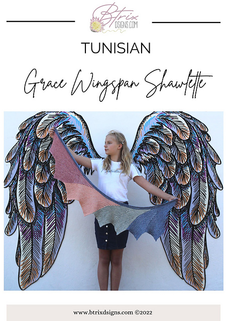 TUNISIAN Grace Wingspan Shawlette