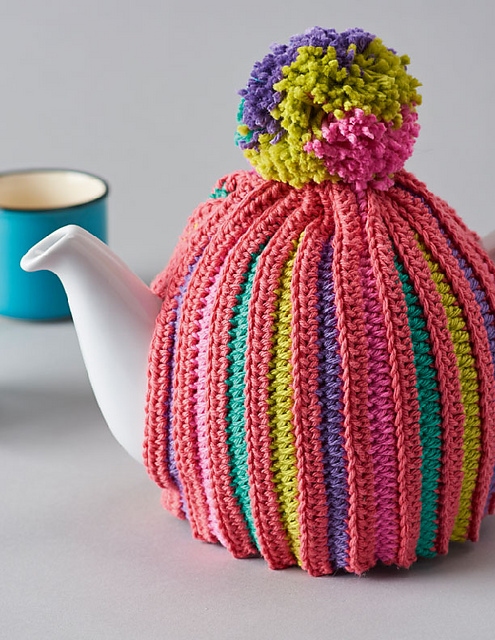 Striped tea cosy