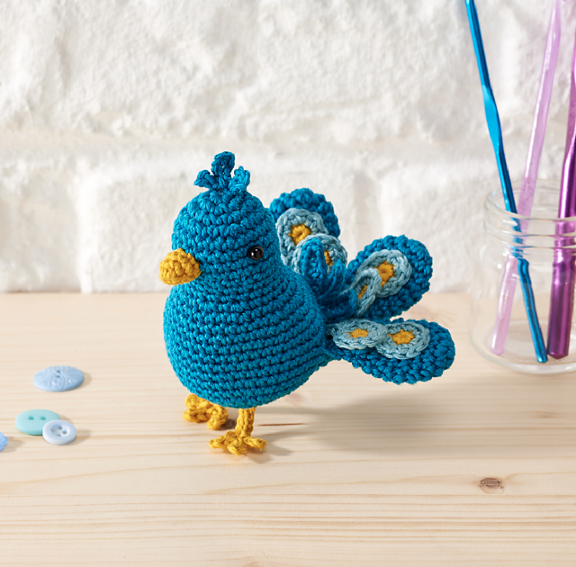 True blue peacock toy