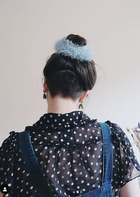 Scrap yarn scrunchie
