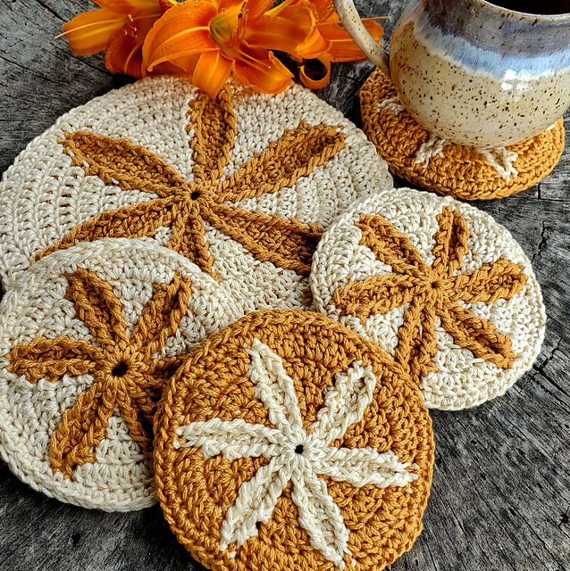 Boho Blossom Coasters and Trivet