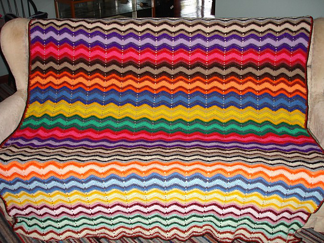 Vandyke Afghan and Cushion in Crochet