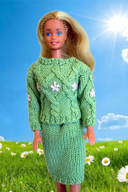 Daisy Chain Cable Sweater & Skirt Ensemble