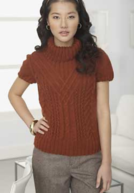 Crop Sleeve Cable Pullover (knit)