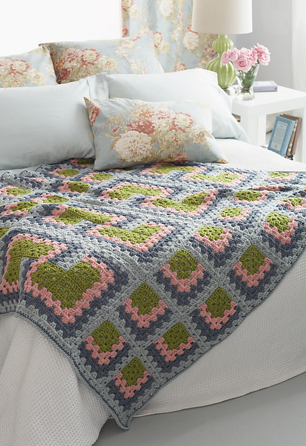 Mitered Granny Square Throw