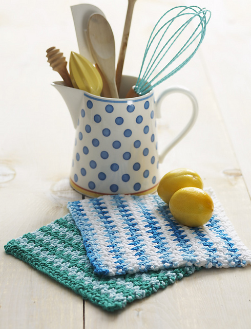 Basic Striped Dishcloth (crochet)