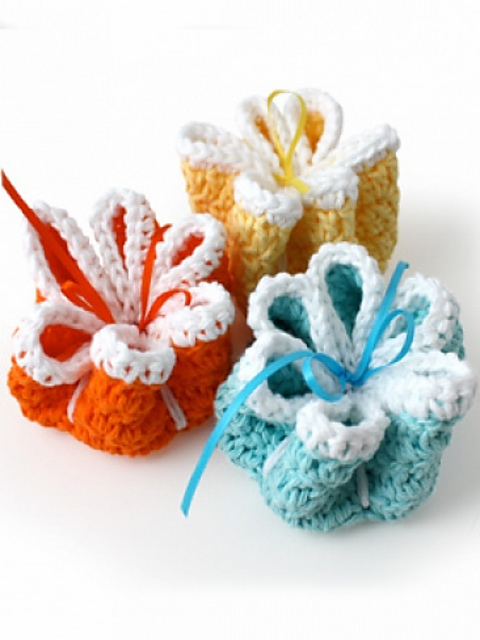 Ribbon Flower Dishcloths